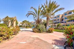 Property grounds - Quality garden apt on the coast. Sea view Free Paphos airport transfers & aircon (Paphos)
