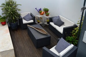 Terrace/patio - House T2 with excellent views, located in the historical center of Funchal. (Funchal)