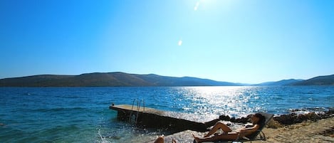 Beach nearby, sun-loungers