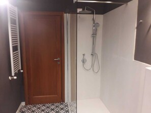 Combined shower/bathtub, hair dryer, bidet, towels