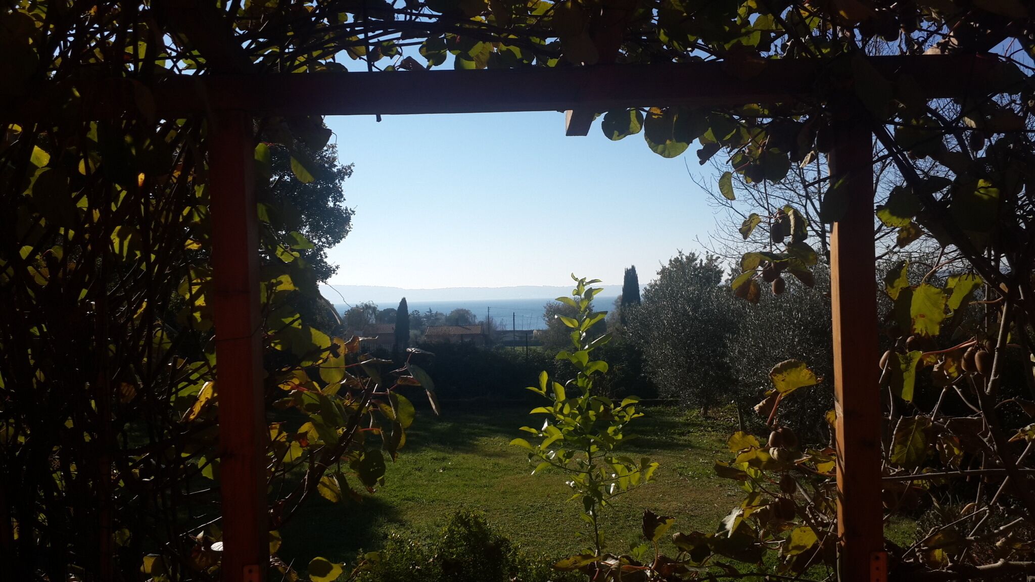 View of lake & garden from portico.Welcome to Casa Bella Vista Trevignano Romano