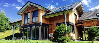 Stylish and modern designer wooden house on the Flattnitz