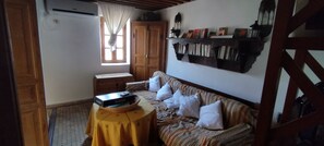 TV, DVD player, books