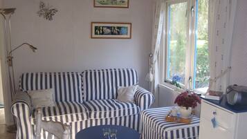 TV, DVD player, books, stereo