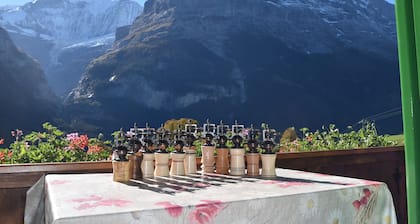 Un lugar tranquilo, justo al lado de la escuela de esquí con vistas a la cara norte del Eiger