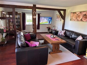 TV, fireplace, books, music library - Farmhouse near the Baltic Sea (Upahl)