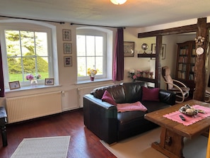 TV, fireplace, books, music library - Farmhouse near the Baltic Sea (Upahl)