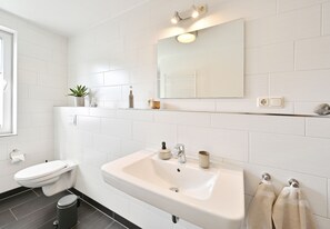 Dusche, Haartrockner, Handtücher