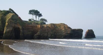 Small house, 300 m from the beach, sleeps 7, swimming pool in residence