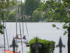 Enjoy serene lakeside views and access to sailboats for a relaxing getaway.