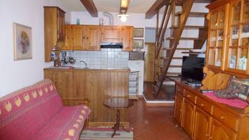 Televisión y chimenea