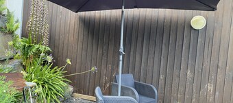 CHALET in wood with a mezzanine, a living room / kitchen -stperbe view / sea