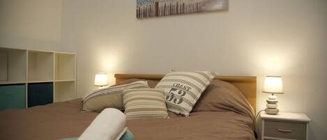 1 室のベッドルーム、防音設備、アイロン / アイロン台、WiFi