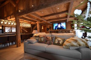 Smart TV, fireplace, books, stereo - In the heart of the village, 400m from the slopes: Sauna, Nordic bath, fireplace... (Praz-Sur-Arly)