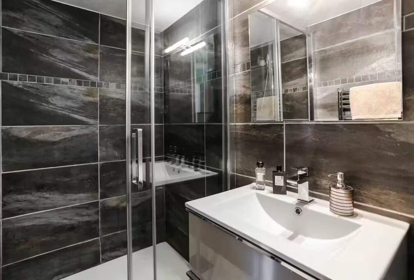 Hair dryer, towels