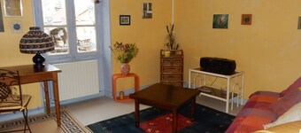 Colorful house in a green hamlet