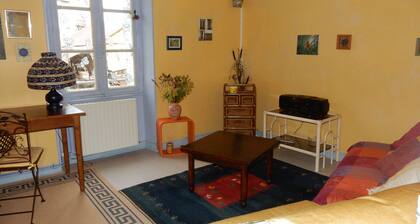 Colorful house in a green hamlet