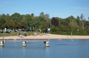 Beach nearby, sun loungers