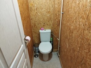 Combined shower/bathtub, hair dryer