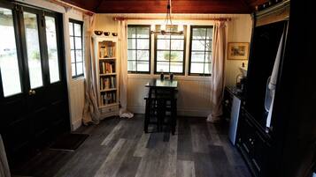 Fridge, microwave, coffee/tea maker, electric kettle