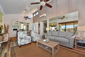 Smart TV, DVD player, books, video library