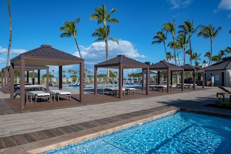 Outdoor pool, a heated pool. Prime Location, Unit H-102, Oceanfront next to pool.