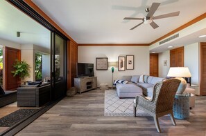 Smart TV, DVD player, books, stereo