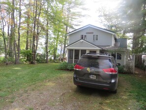 Property grounds - Screen Porch with see thru roof, BQ, 30' from sandy beach,  canoe and 3 kayaks (Belgrade)