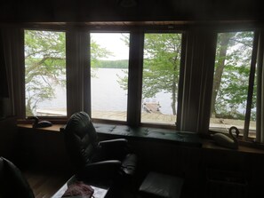 Interior - Screen Porch with see thru roof, BQ, 30' from sandy beach,  canoe and 3 kayaks (Belgrade)