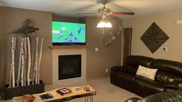 TV, fireplace, DVD player