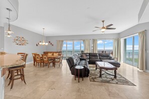 TV, DVD player - Modern Penthouse with Direct Ocean Front Views! (Cocoa Beach)