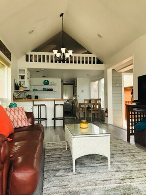 Smart TV, DVD player, books, video library