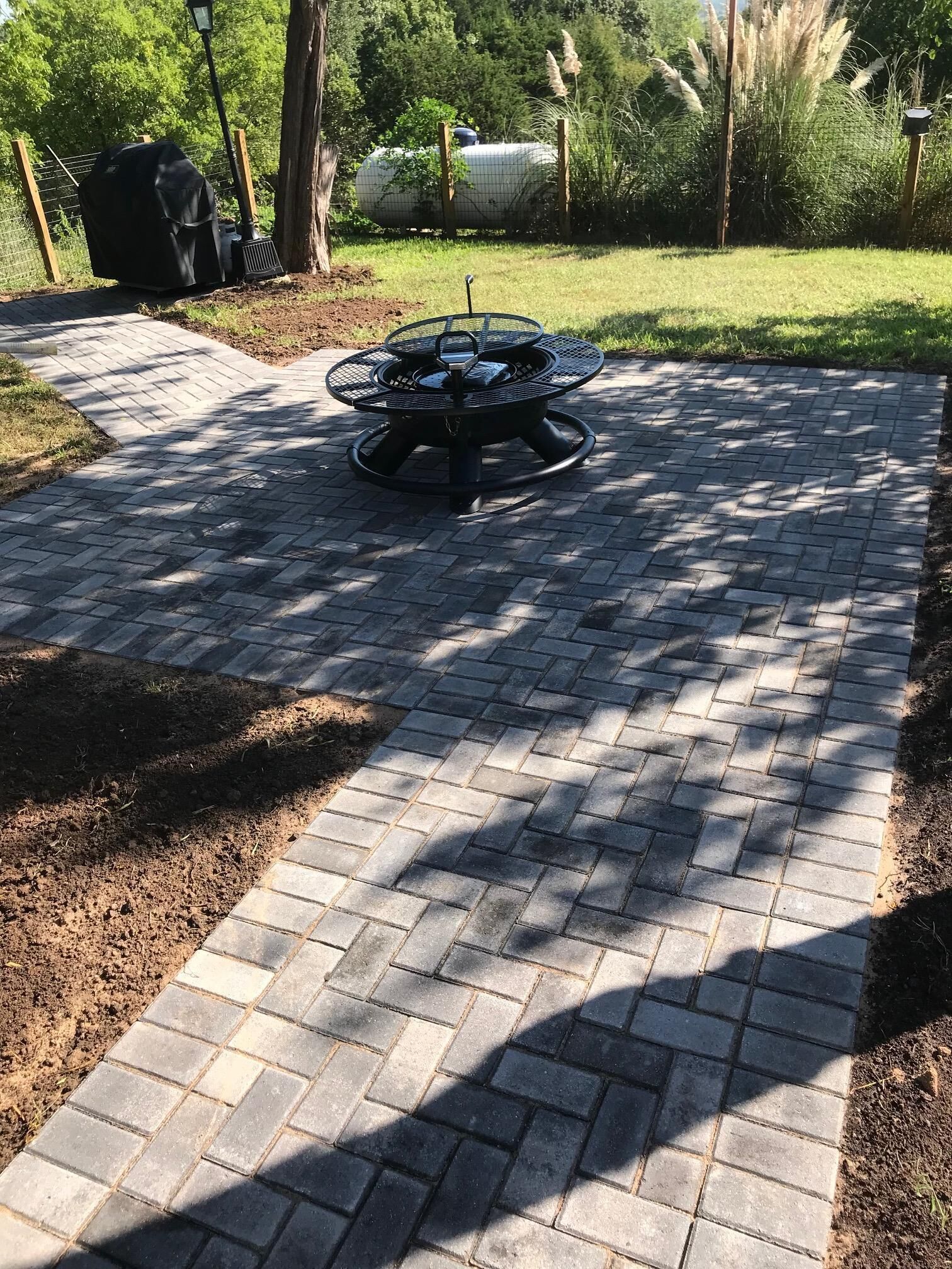 Gorgeous Tumbled Stone Patio and Walkways.
