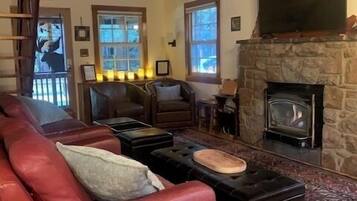 Smart TV, fireplace, DVD player, ping pong