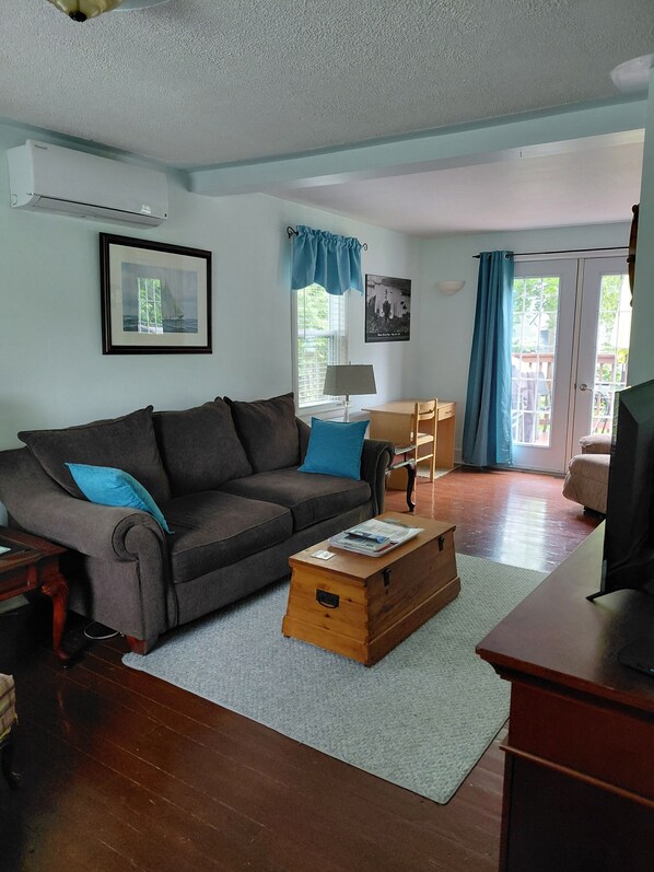 Smart TV, DVD player, books, stereo