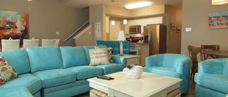 TV, video games, DVD player, video library