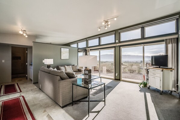 Smart TV, DVD player, books, video library