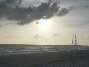 Experience the tranquility of a serene coastal beach with endless ocean views.