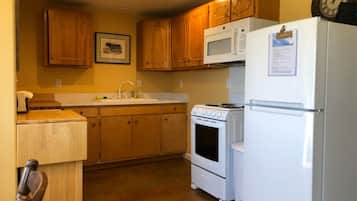 Full-sized fridge, microwave, oven, stovetop