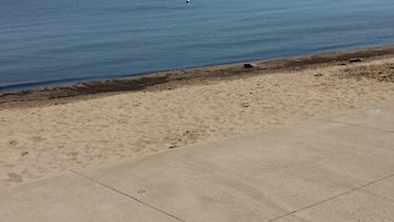 Plage, chaises longues