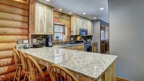 Fridge, microwave, oven, stovetop - Yellow Birch Lodge - Private Vacation Rental Home       (Eagle River)