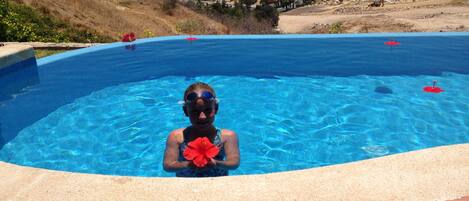 An infinity pool, a heated pool