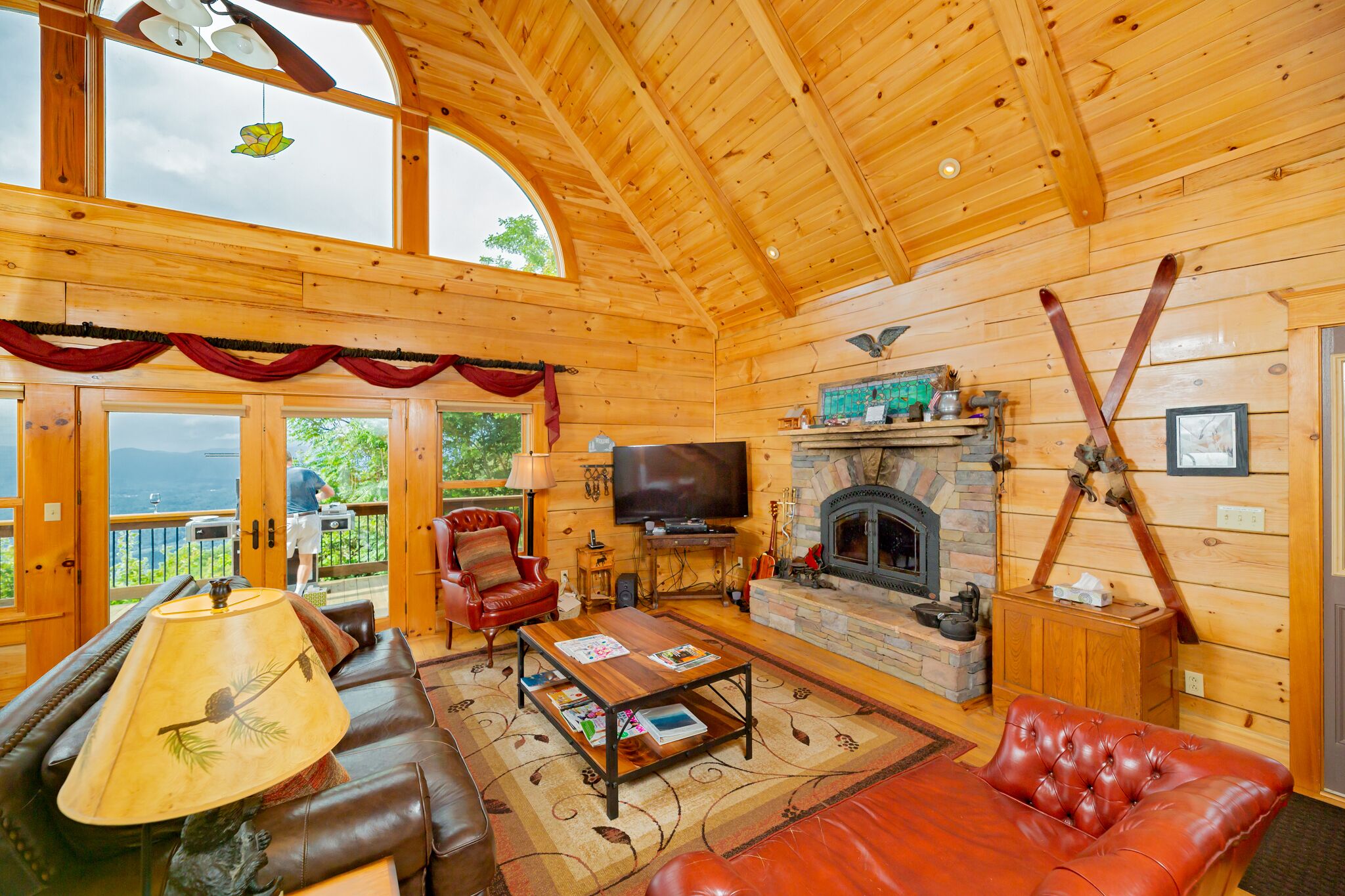 Smart TV, fireplace, DVD player, foosball