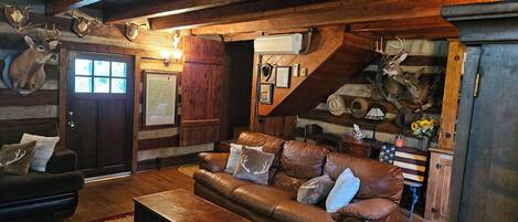 Smart TV, fireplace, video games, DVD player