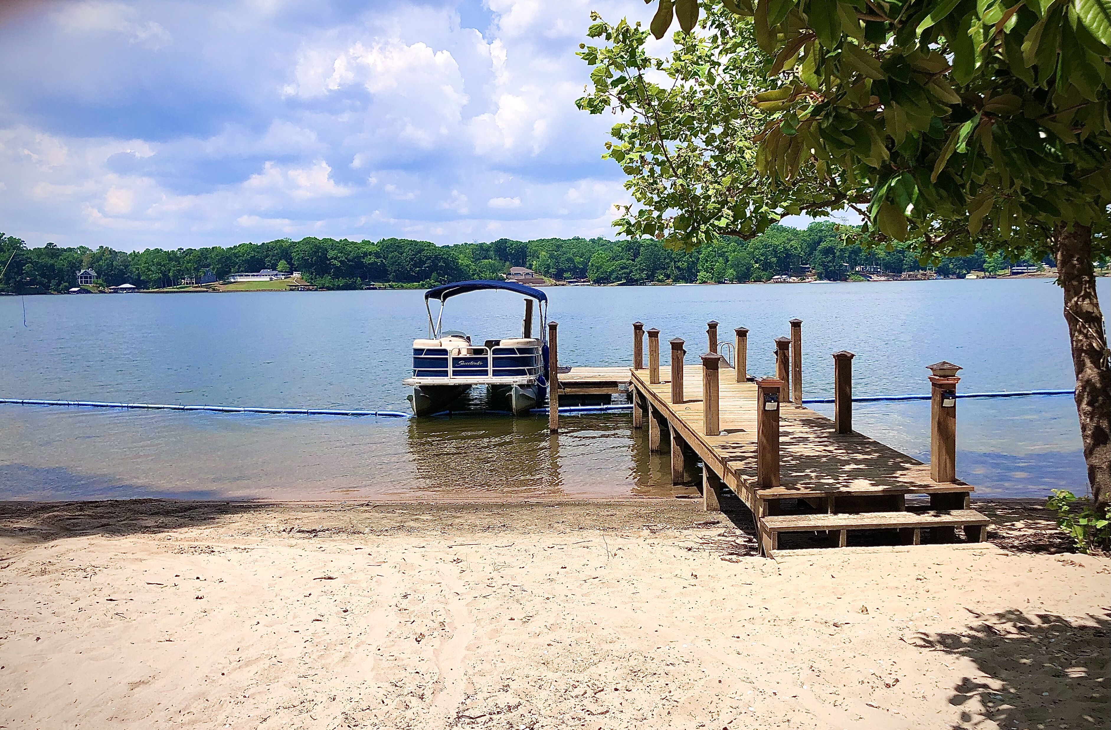 On the beach, sun loungers