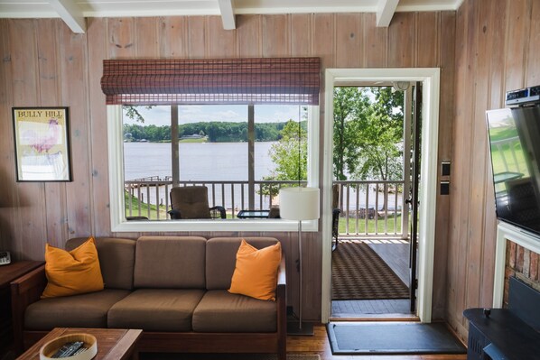 TV connectée, cheminée, chaîne hi-fi