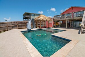 Outdoor pool - LUXURIOUS BEACH RETREAT WITH THE BEST FISHING AND OCEAN VIEWS IN ALL OF SARGENT! (Sargent)