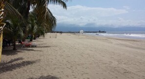 On the beach, beach towels