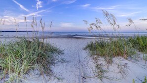 A beach with sand and tall grass in the foreground, leading to the ocean. - Ideal Ocean Point Location- Close to Pool + Beach (Isle Of Palms)