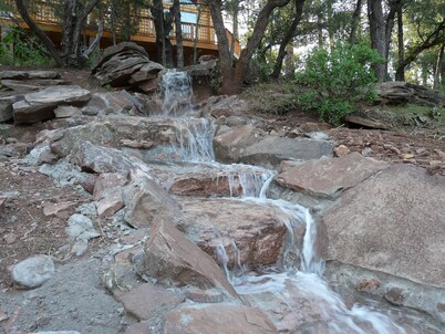 Log Cabin in the Pines, Treehouse with Swinging Bridge, beautiful stream nearby